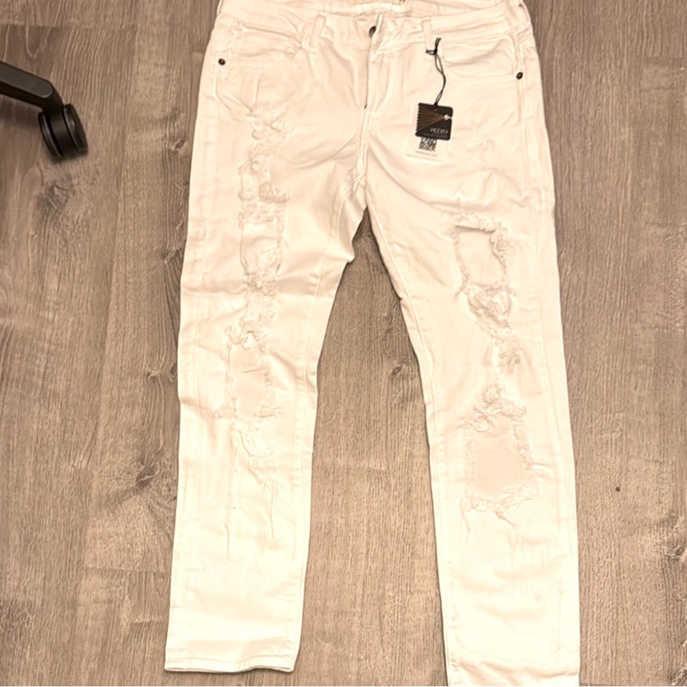 White Skinny Distressed Jeans